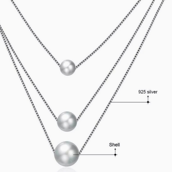 Pearl Three Layered Necklace - Picture 3 of 6